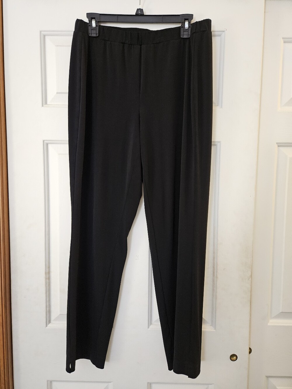 Croft & Barrow Womens L Black Elastic-Waist Dress Pants